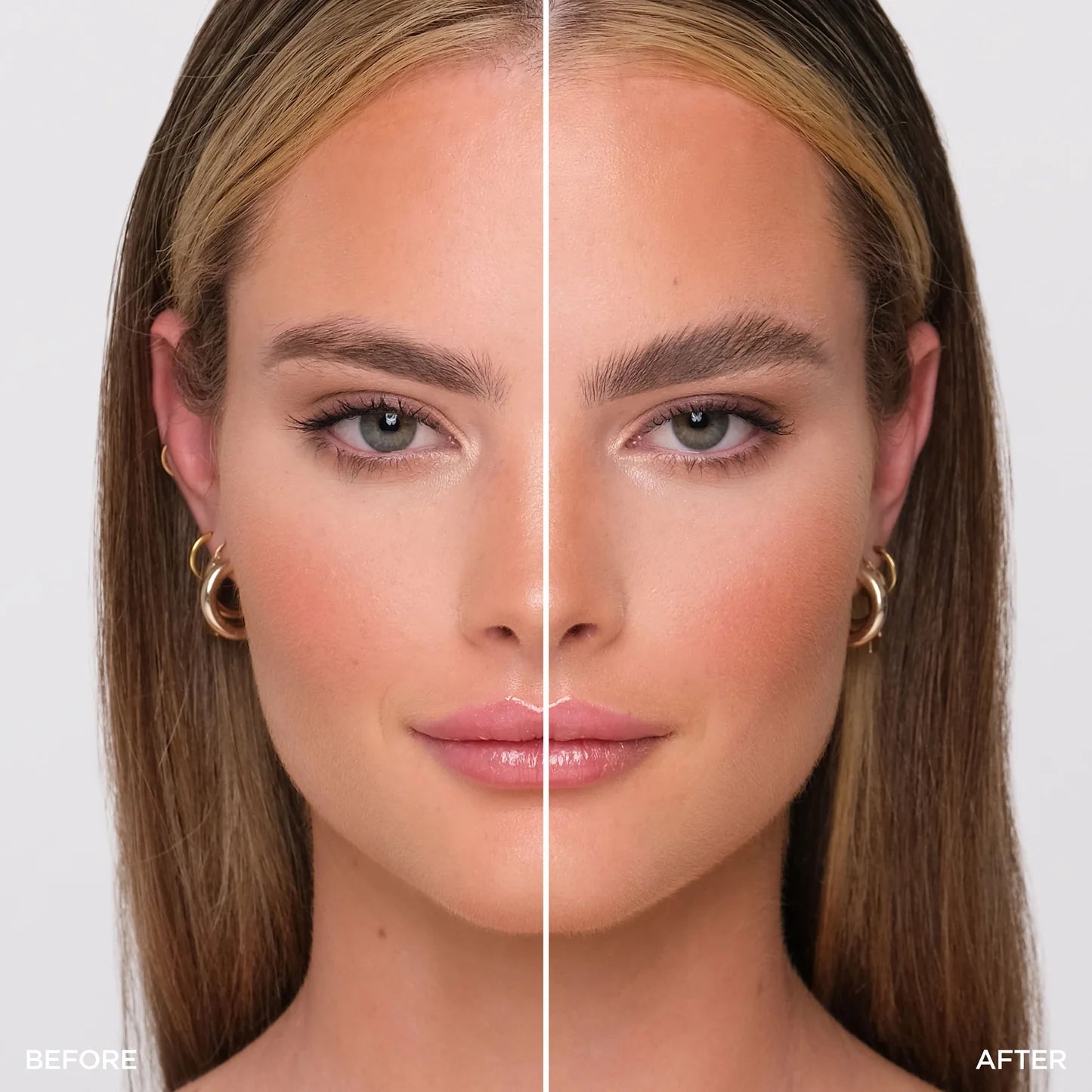 Model using Brow Code Alias Brow Lamination Gel to create a sculpted, laminated brow look with a strong, clear hold.