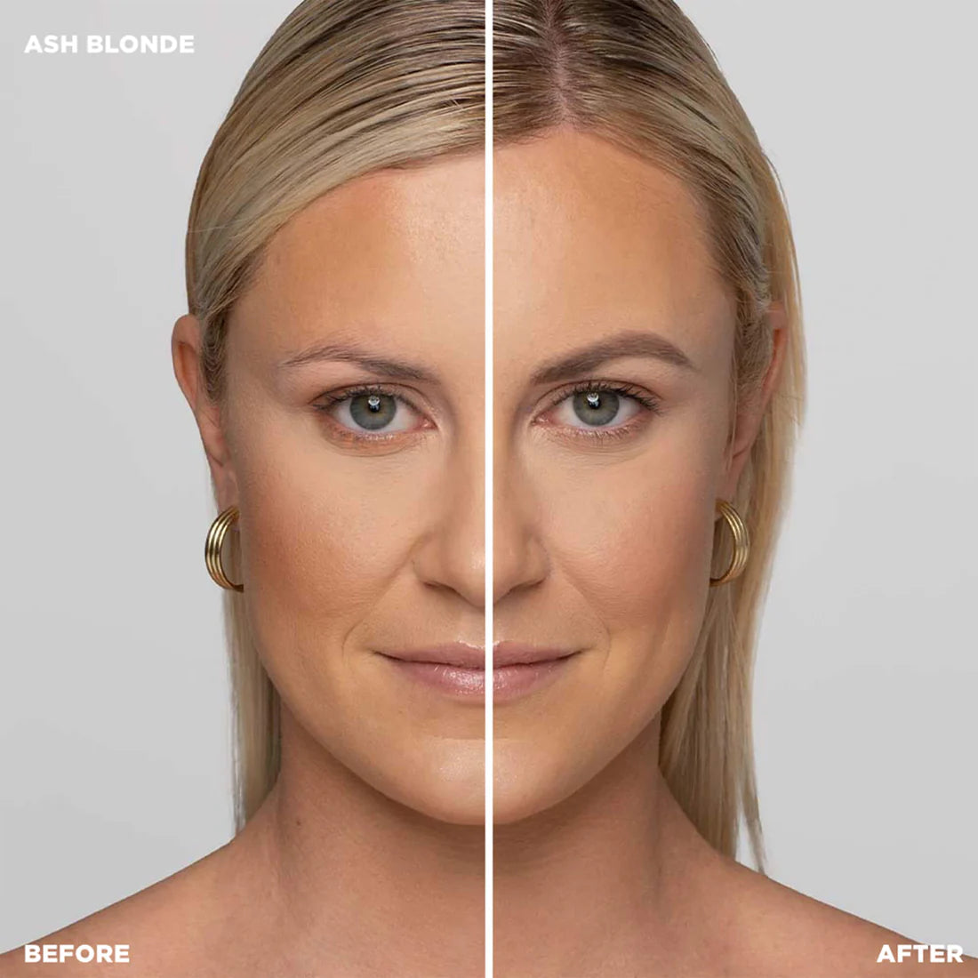 Before and after results using Brow Pencil on blonde brows.