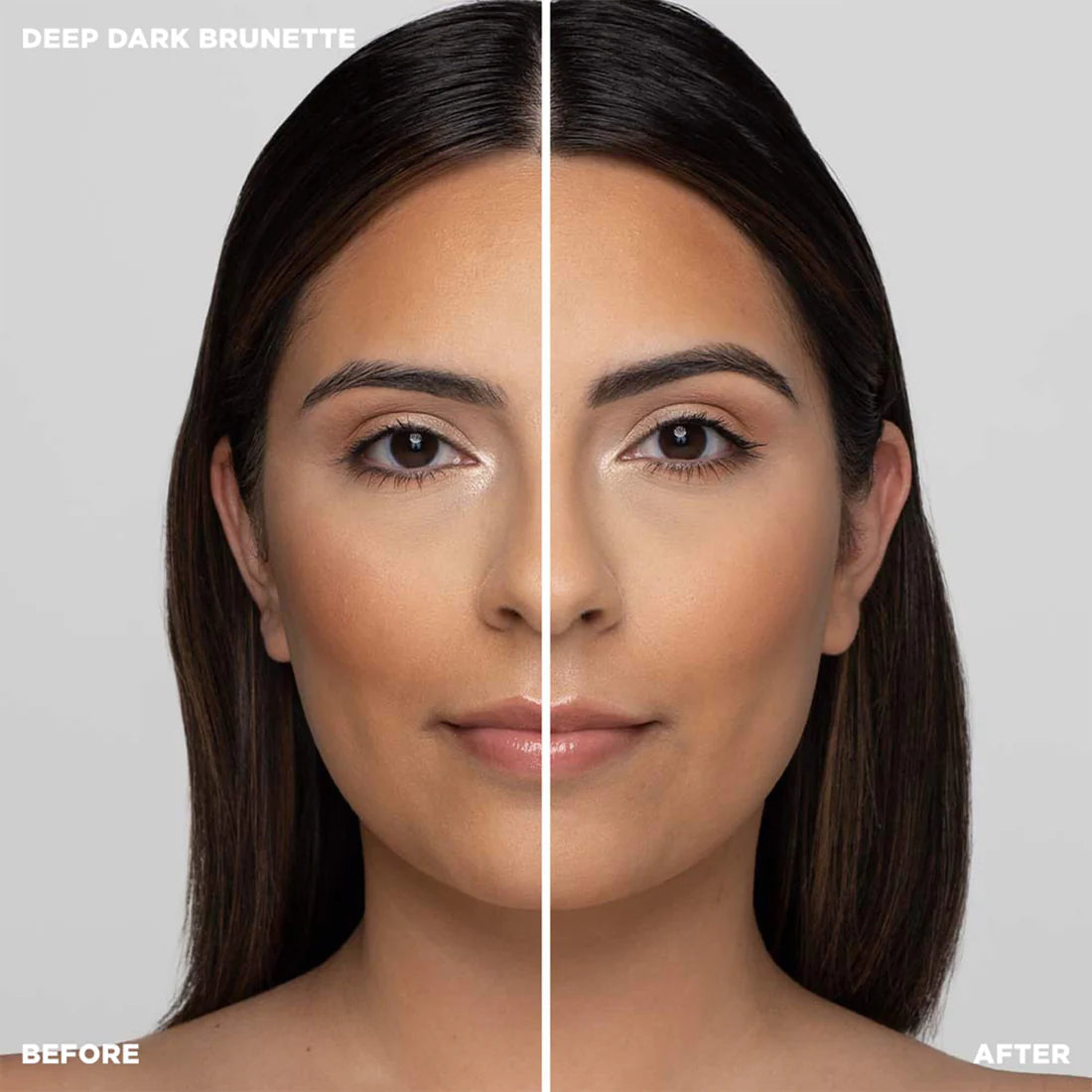 Before and after results with Brow Pencil on medium brunette brows.