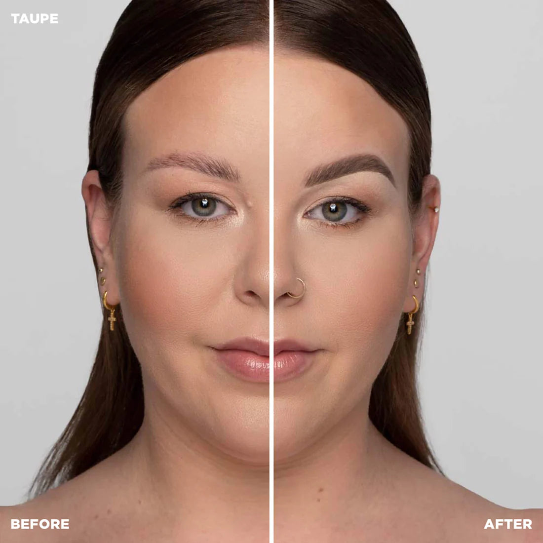 Before and after results using Brow Pencil on brunette brows.