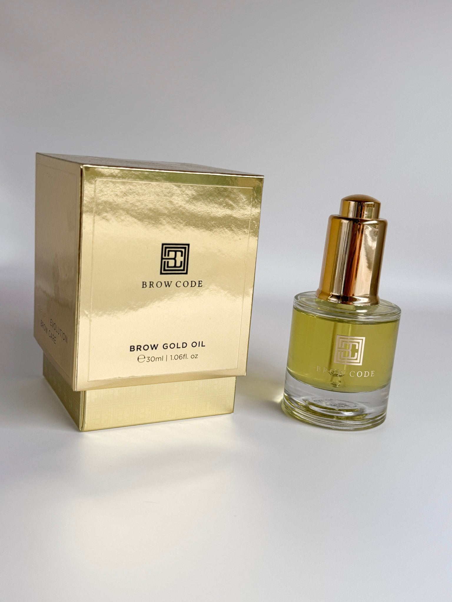 "Brow Code Growth Oil with packaging