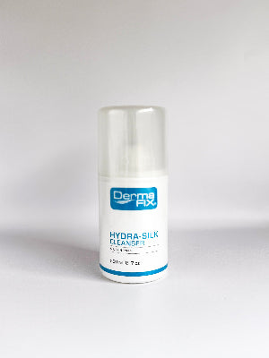 DermaFix Hydra-Silk Cleanser – A gentle, hydrating cleanser with aloe vera, sea minerals, and botanical extracts to cleanse without stripping essential lipids.
