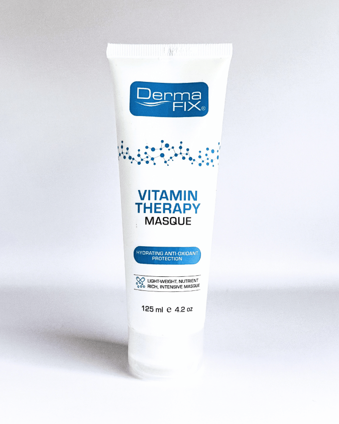Clear front view of DermaFix Vitamin Therapy Masque packaging.