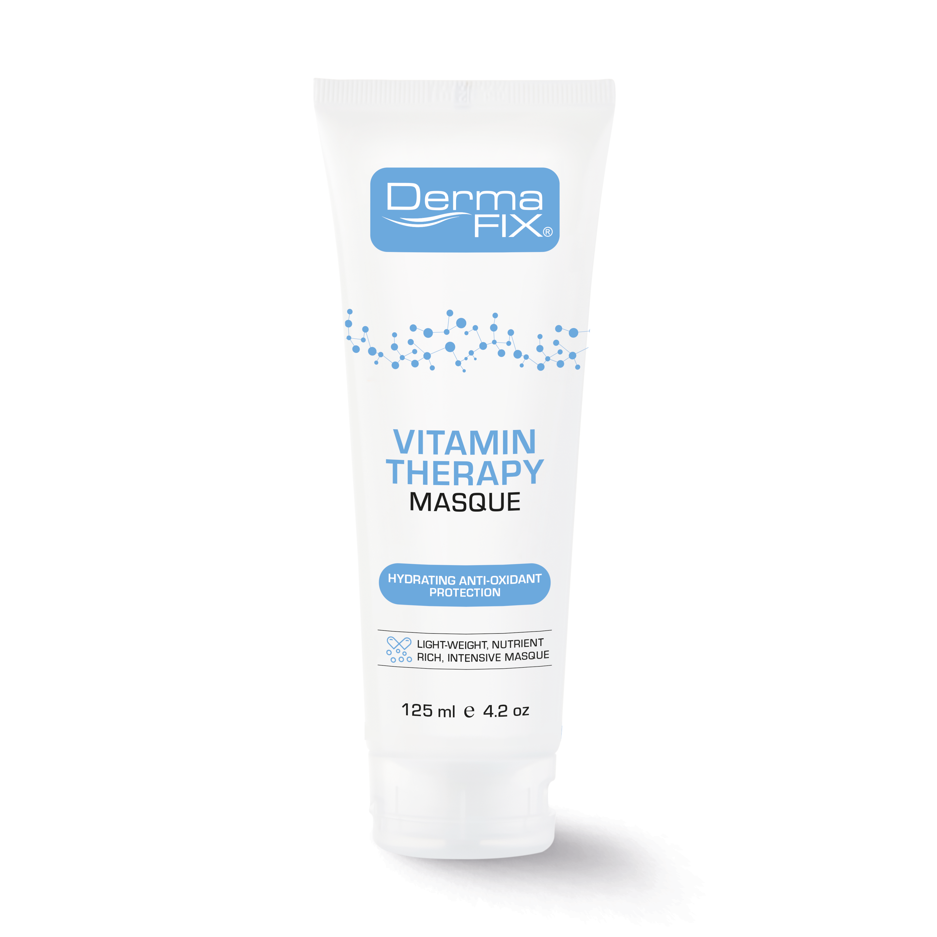 Close-up of DermaFix Vitamin Therapy Masque – professional skincare tube detail
