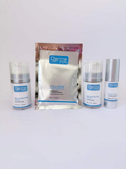 DermaFix Merry & Moisturised set with Hyalu⁷ Boost, Bio-Hydrating, Bio-Effective and Collagen Masque — curated by TGS Beauty & Skin Perth.