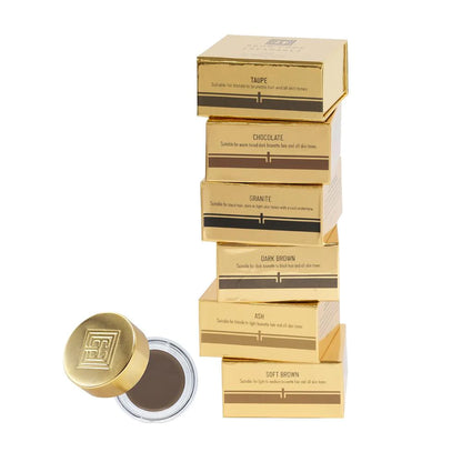 Brow Code Creamades Brow Pomade shade collection, featuring six versatile shades for all hair colours and skin tones.