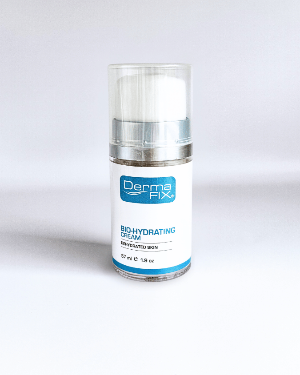 hydrating cream on white countertop part of Dermafix Kit