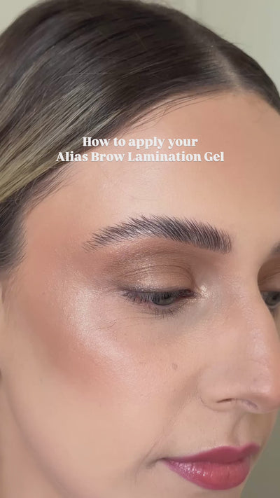 How to apply brow gel tutorial with text overlay, created by TGS Beauty & Skin in Hammond Park